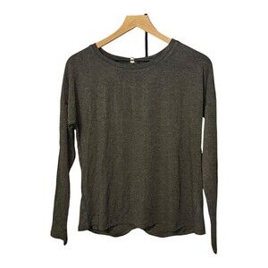 Open Back Long Sleeve Workout Top Women’s Small NWT Heather Gray